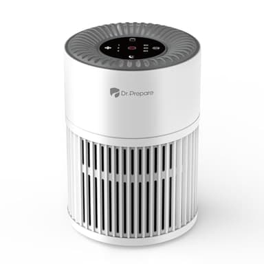 DR.PREPARE Purificateur d'air Maison, Filtration Efficace contre Allergies et Odeurs, Purificateur d'air Silencieux, Entrée d'air à 360°, Préfiltre Lavable, Mode Veille, Air Purifier HEPA Chambres