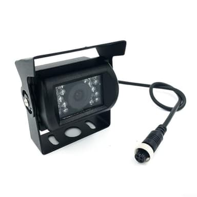 Caméra de recul étanche 1224 V 4 broches robuste pour camping-car, camion, remorque avec infrarouge et abat-jour réglable pour une sécurité accrue