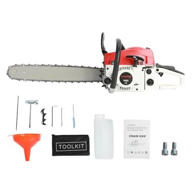yoakaiax Tronçonneuse à essence 58 cc 3,2 CV, 2 temps, multifonctionnelle, 50,8 cm, tronçonneuse à essence pour couper le bois, tronçonneuse à chaîne facile à démarrer, huileur automatique de 50,8 cm
