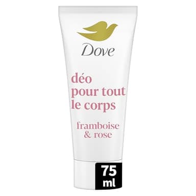 Dove - Déodorant pour Tout le Corps - Crème- Framboise & Rose - Anti Odeurs et Traces Blanches 72h - Conçu pour les Peaux Sensibles - 75ml