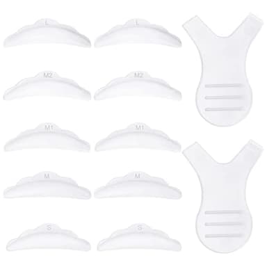 Vesaneae 40PCS Pads Rehaussement de Cils en Silicone, Pads en Silicone pour Rehaussement Cils, Coussinets de Protection de Cils, et 2 Pinceau à Cils en Forme de Y - Réutilisables
