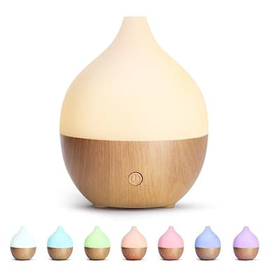 SALKING Diffuseur d'Huile Essentielle, 100ml Ultrasonique Diffuseur Huiles Essentielles Electrique, Humidificateur d'air avec Lumière Chaude Arrêt Automatique pour Chambre, Spa, Yoga, Massage