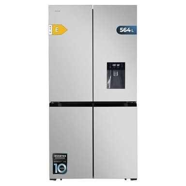 Cecotec American Refrigerator 4 Doors Stainless Steel 564 L Bolero CoolMarket 4D 564 Inox E. 183 cm High, 91 cm Wide, Water Dispenser, Low Power Consumption, Inverter Plus Motor, Total NoFrost