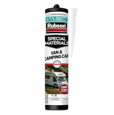Rubson | Mastic Van & Camping-Car Transparent (cartouche de 290 ml) – Mastic joint & colle élastique haute performance – Mastic pour étanchéité et réparation en intérieur et extérieur