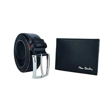 Pierre Cardin Coffret cadeau pour homme, portefeuille avec protection RFID et ceinture en cuir véritable