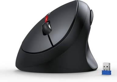 TECKNET Souris Ergonomique sans Fil, 4800 DPI Souris Verticale, Eduction du Bruit à 99%, Souris sans Fil Silencieuse, 6 Boutons, 2.4G Souris Ordinateur pour PC, Ordinateur Portable, Mac - Noir
