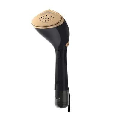 Philips Défroisseur à Main Série 7000 - Steamer 1500W, Vapeur 28g/min, Technologie OptimalTemp, Semelle Métal, Réservoir 100 & 200ml, prêt en 30 sec, Gants & Tapis, Léger 865g, Noir (STH7060/80)