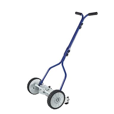Amazon Basics - Tondeuse à gazon manuelle à 4 lames, 35,5 cm, bleue