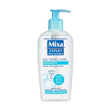 MIXA - Eau nettoyante - APAISANTE Peaux très sensibles et réactives - 200ml,( l'emballage peut varier)