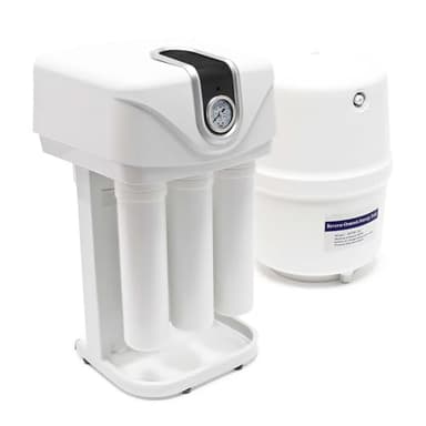 Naturewater NW-RO50-C01-1 – Système Osmose Inverse (RO) 5 étapes – 190 l/jour 50 GPD – Cadre Boîtier Manomètre – Montage mural Sous évier – Osmoseur Filtration Purification Filtre Eau potable robinet