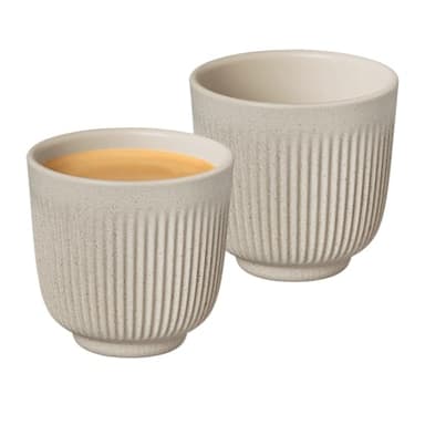 Nespresso LOOP Lot de 2 tasses à expresso (2 x 80 ml) - Tasses modernes 30% restes bols Passe lave-vaisselle Élégantes Beige