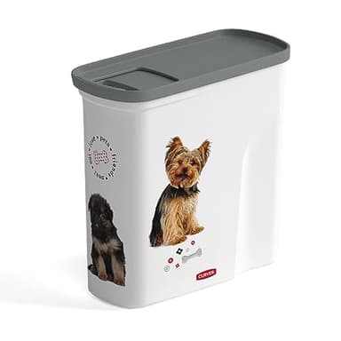 Curver | Verseuse 2L/1Kg - Love pets - Chiens, Blanc, Pet dry food container, 20,6x8,7x19,3 cm 241099