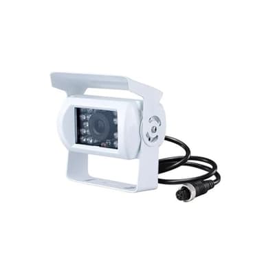 Caméras Recul Voiture Caméra De Recul pour Camion Blanc Robuste 18 LED IR Vision Nocturne pour Remorque Pick-up Camping-Car Caméra De Recul pour Véhicule Caméra Rétroviseur(with Lines(4Pin))