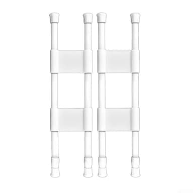 Lot de 2 barres de tension réglables pour réfrigérateur pour stabiliser les aliments et les boissons (blanc 40 à 70 cm)