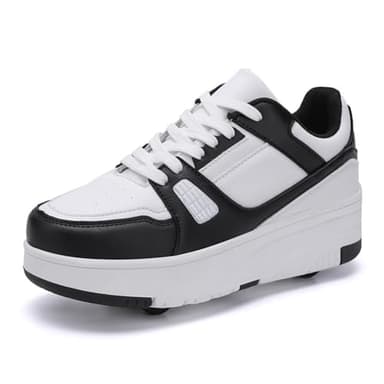 ENEN Chaussure a Roulette Mode Fille, Chaussures a roulettes Retractable Garçons, Basket Roulette Enfant, Roller 4 Roues Déformable Adolescents pour Intérieur Extérieur