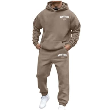 Survêtement Homme à Capuche,Ensemble Jogging Homme 2 Pièces Sweat Hoodies et Pantalon Jogging,Manches Longues,Ample et Confortable,Combinaison de Sport pour Gym et Élégant