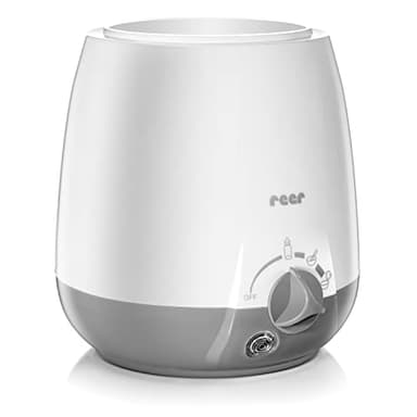reer Chauffe-aliments Simply Hot pour biberons et bocaux avec fonction de maintien au chaud Blanc/gris