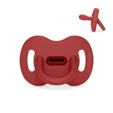 Suavinex, Sucette Tout Silicone pour Nouveau-nés, pour Bébé 0/6 Mois et Naissance, avec Tétine Symétrique SX Pro, Réversible, Super Douce et Souple, Idéal pour Dormir, Chili Pepper