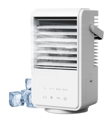 Climatiseur Mobile 1000ML,Rafraîchisseur d'Air avec Brumisation [Faible Conso] - Ventilation 3 Vitesses, Oscillation 90°, Minuterie 2/4H, RGB & Type-C - Réservoir 1L Silencieux pour Maison/Bureau