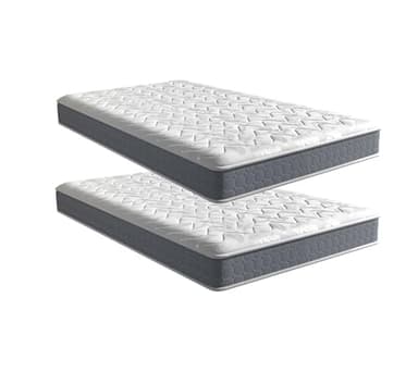 PEZ ROJO Lot de 2 Matelas 90x190 cm, Épaisseur 17 cm, Luxe Matelas Mémoire de Forme pour Adulte et Enfant, Zones de Confort Ergonomiques