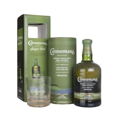 Connemara Original Peated Single Malt, Coffret avec 1 Verre, Whisky Irlandais 40%