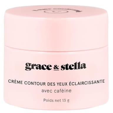 grace & stella Crème Contour des Yeux Anti Rides et pour les Cernes - Crème Anti Cernes Yeux à la Caféine Anti-Age et Éclaircissante, Fabriquée aux USA, Vegan (13 g)