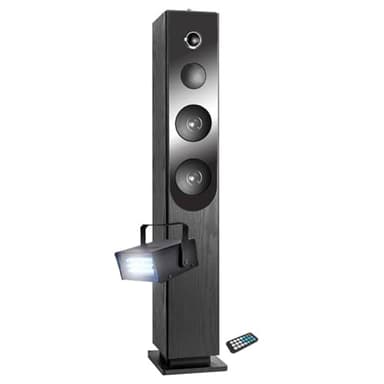 Tour de Son Blacktower+ avec Lecteur CD, Bluetooth, FM et USB, 100W + télécommande - Mini Strobe en Cadeau