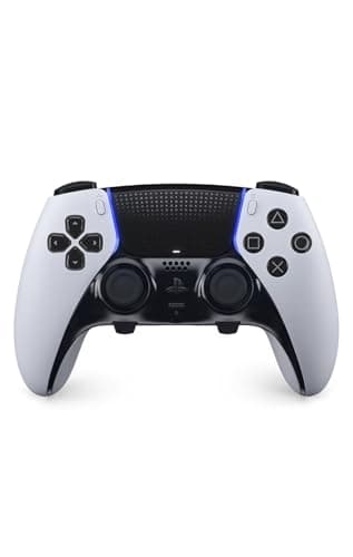 Sony, Manette DualSense Edge Officielle pour PS5 et PC, Sans Fil, Commandes Ultra-Personnalisables + Profils Interchangeables + Confort Amélioré, Boîte de Transport Incluse, Couleur : Blanche et Noire