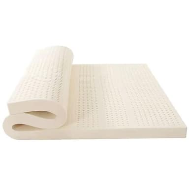 Matelas en latex naturel 130 x 210 cm 100 % caoutchouc pur respirant et confortable épais pour la maison, la chambre à coucher, avec dessus d'oreiller de 2,5 cm pour une meilleure qualité de sommeil