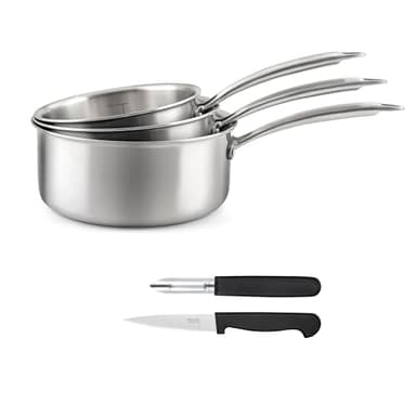 CUISINOX - Set cuisson et coutellerie - Gourmet - Compatible tous feux dont induction - Acier Inoxydable - Poignée fixe - Sans PFAS, PTFE, PFOA - Made in France