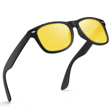 wearPro Lunettes Conduite de Nuit Polarisées Lunette Vision Nocturne Pour Hommes et Femmes Ultralégères Rétro Jaune Anti-Éblouissement Unisexes Noir Lunette de Nuit-Noir