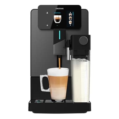 Cecotec Cafetière Superautomatique Cremmaet Latte Touch. 19Bars, Thermoblock, 12 Boissons, 4 Profils, Eau 1,1L et 400ml Lait, Écran TFT, Moulin Conique, Nettoyage Automatique, Hauteur Réglable