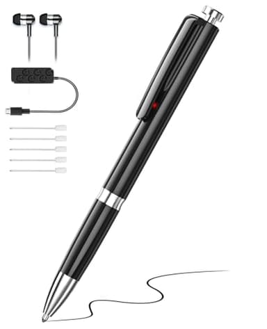 Enregistreur Vocal 64Go, Ponovo Dictaphone Enregistreur Vocal, 1536Kbps Enregistreur Audio avec Activation Vocale, Réduction de Bruit, Dictaphones Numériques pour Interviews Classes Réunions