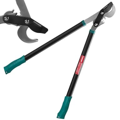 HYCHIKA Ébrancheur télescopique pour bois frais Coupe Branche 74CM, Sécateur Long Manche, Taille Branche, Cisaille de Jardin, Diamètre Cuts Ø50 mm max., Lames en Acier Trempé