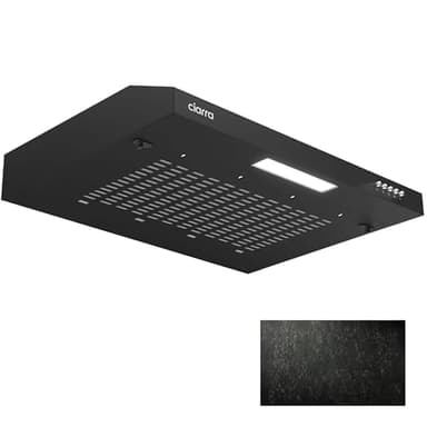 CIARRA CBCB6903 Hotte Aspirante 60cm Encastrable - Evacuation& Recyclage- Filtre Charbon CBCF001 Incluant - Hotte Casquette - LED Eclairage - Noir