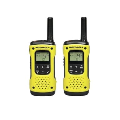 MOTOROLA Solutions - Lot de 2 Talkie Walkies - TALKABOUT T92 - PMR446 - Noir/Jaune - Longue portée -Indice IP67 - Fonctionnent avec Batterie