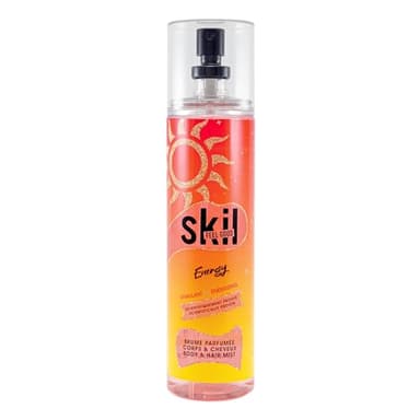 SKIL - Brume Parfumée Femme ENERGY - Collection Feel Good - Parfum Musc Ambre - Flacon Vaporisateur 250 ml - Fabriqué en France à Grasse