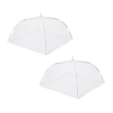 2 Pièces Cloche Alimentaire Pliable en Maille, 48 cm Couvercle de Nourriture Cloche à Fruits Anti Moucherons, Moustiquaire de Table pour Aliments Gâteaux Fruits Extérieur Maison Barbecue Pique-nique