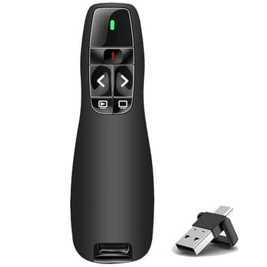 VOVIGGOL USB/Type-C 2 en 1 Ergonomique Telecommande Ordinateur Powerpoint, PPT Presentation Cliqueur Zapette Powerpoint Pointeur Slide Présentateur Sans Fil pour Ordinateur PC Portable