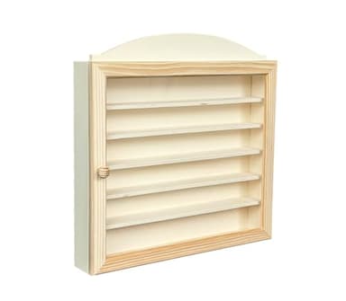 Vitrine Collections. en Bois Naturel, à Peindre. artisanats. Mesures : (Largeur/Fond/Hauteur) : 40*6.5*40 cms.
