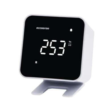 Ecosense EB100 EcoBlu, Détecteur de radon domestique, capture et affichage des résultats toutes les 10 minutes, surveillance continue à court et long terme, facile à utiliser