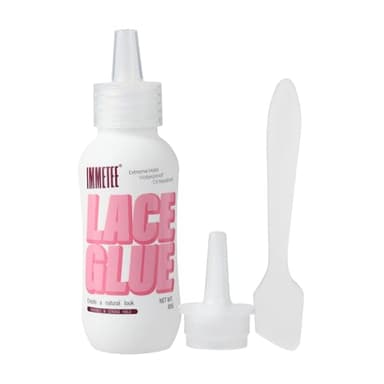 immetee Colle à perruque, Colle à dentelle pour perruque, Adhésif transparent à forte tenue pour remplacement de cheveux Invisible 80g