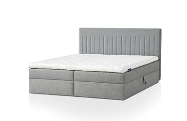 Traumnacht Lit boxspring Nizza avec Rangement Pratique, Matelas à Ressorts ensachés 7 Zones (H3) et surmatelas en Mousse Confort, Montage Facile, 180 x 200 cm, Gris
