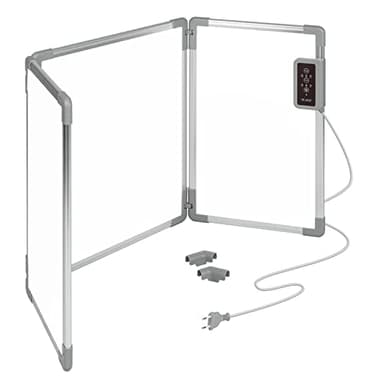 Mi-Heat Panneau chauffant pliable en aluminium 53x108cm Chauffage de bureau infrarouge 350W jusqu'à 80°C Mur chauffant pour bureau Home Office Poste de travail Caisses d'accueil