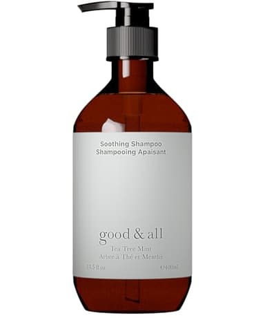 Good&All Shampooing Anti-Démangeaisons, Cuirs Chevelus Irrité, Sec & Sensibles - Arbre à Thé, Menthe Poivrée - Sans Sulfate, Silicone, Paraben, Parfum - 400ml