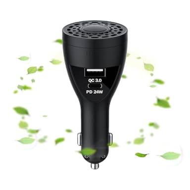 Hiemible Assainisseur d'Air pour Voiture, Chargeur USB Rapide et Purificateur d'Air, Accessoires Véhicule Double Fonction Chargeur de Téléphone et Diffuseur de Parfum pour Voiture Camion SUV