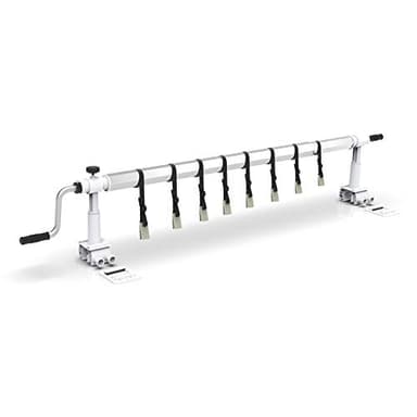 LEADZM Enrouleur de Bâche de Piscine Professionnel en Aluminium Premium,Système d'enroulage pour Bâche Solaire,1,5-4,5 m,Installation Fixe,Solide et Durable,avec Différents Types de Piscines,Blanc