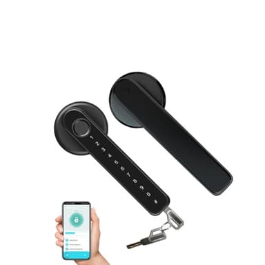 Xenocam Serrure de porte intelligente à empreintes digitales avec poignée de clavier pour maison, appartement, bureau, porte d'entrée, chambre à coucher, serrure de porte d'entrée sans clé