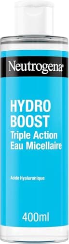 Neutrogena – Eau Micellaire Triple Action Hydro Boost (flacon de 400 ml) – Nettoyant pour le visage enrichi en acide hyaluronique – Démaquillant pour éliminer les impuretés et booster l'hydratation