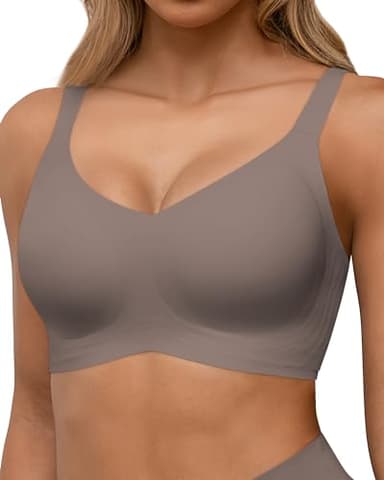 HORISUN Soutien-Gorge sans Couture à Couverture complète sans Armatures pour Femme, Soutien-Gorge Push-up Confortable sans Armatures avec Soutien, Gris, 4X-Large